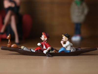 Spirou et Fantasio dans la pirogue