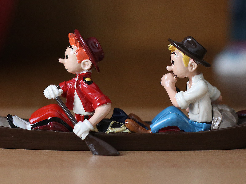 Spirou et Fantasio dans la pirogue