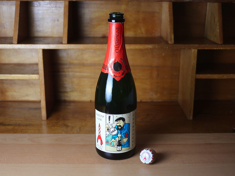 Bouteille de champagne «Objectif Lune»