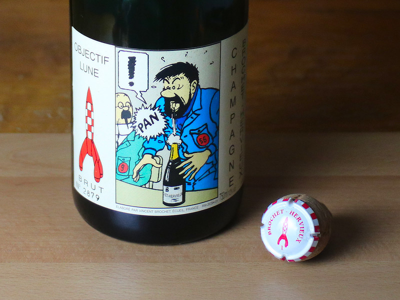 Bouteille de champagne «Objectif Lune»